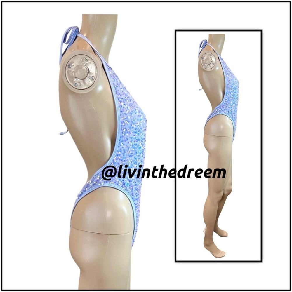 BERRY BEACHY CASCADE BODY - PURPLE SEQUIN SZ M - Picture 11 of 15